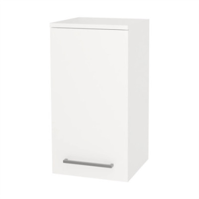 Bino koupelnová skříňka horní 63 cm, levá, Multidecor, Bílá lesk perlička