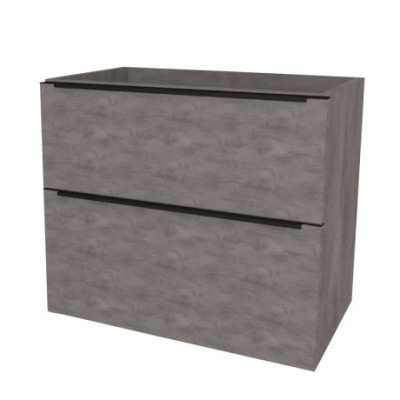 Mailo, koupelnová skříňka 61 cm, černé madlo, Multidecor, Beton tmavě šedý