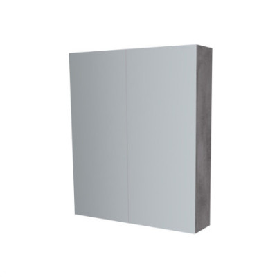 Koupelnová skříňka zrcadlová 60 cm, galerka, 2 x dvířka, Multidecor, Beton tmavě šedý