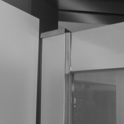 Sprchový kout, Lima, čtverec, 80 cm, chrom ALU, sklo Čiré, dveře pivotové