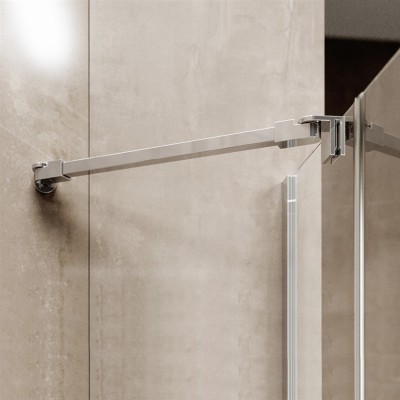 Sprchový kout, Novea, obdélník, 90x80 cm, chrom ALU, sklo Čiré, dveře pravé a pevný díl