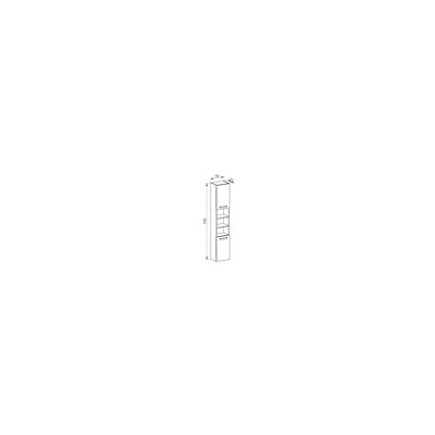 Leny, koupelnová skříňka, vysoká, levé otevírání, bílá, 330x1700x250 mm