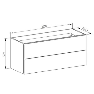 Aira desk, koupelnová skříňka, dub, 2 zásuvky, 1010x530x460 mm