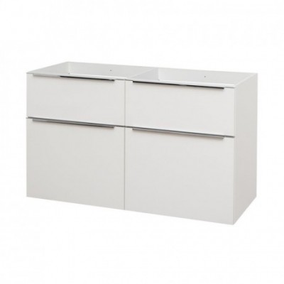 Mailo, koupelnová skříňka, bílá, 2 zásuvky, 1210x580x458 mm