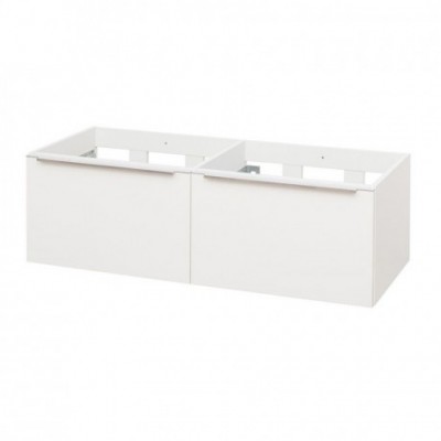 Mailo, koupelnová skříňka, bílá, 2 zásuvky, 1210x476x365 mm