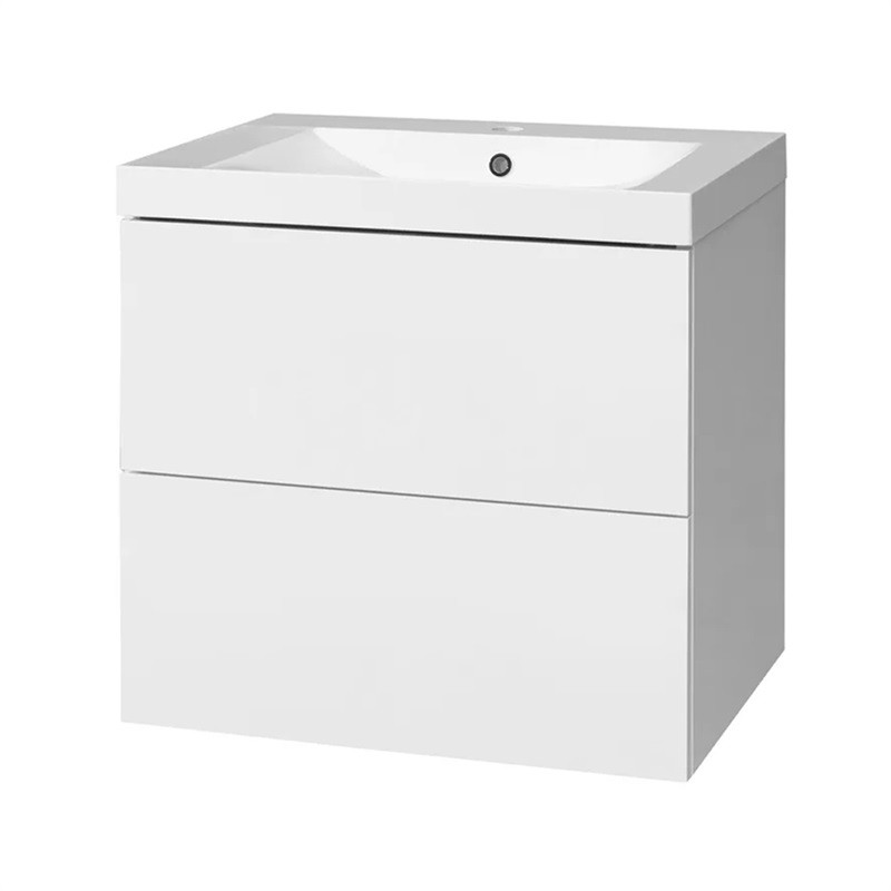 Mereo Aira, koupelnová skříňka s umyvadlem z litého mramoru 61 cm, bílá CN710M