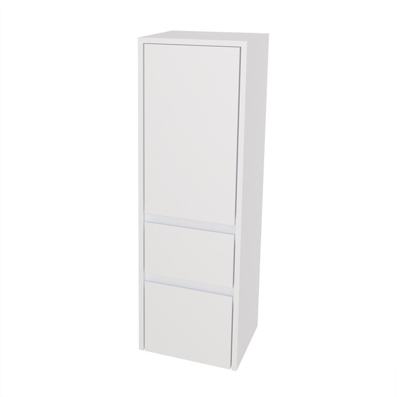 Mereo Opto koupelnová skříňka vysoká 125 cm, levé otevírání, Multidecor, Bílá lesk perlička CN995LBIEL