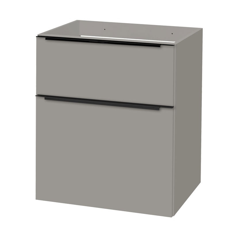 Mereo Mailo, koupelnová skříňka 61 cm, šedá mat, černé madlo CN570SB