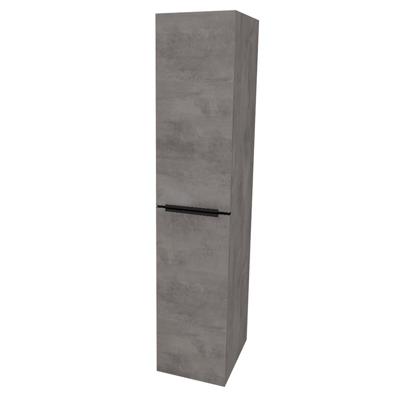 Mereo Mailo, koupelnová skříňka vysoká 170 cm, černé madlo, Multidecor, Beton tmavě šedý CN594LPBBET2