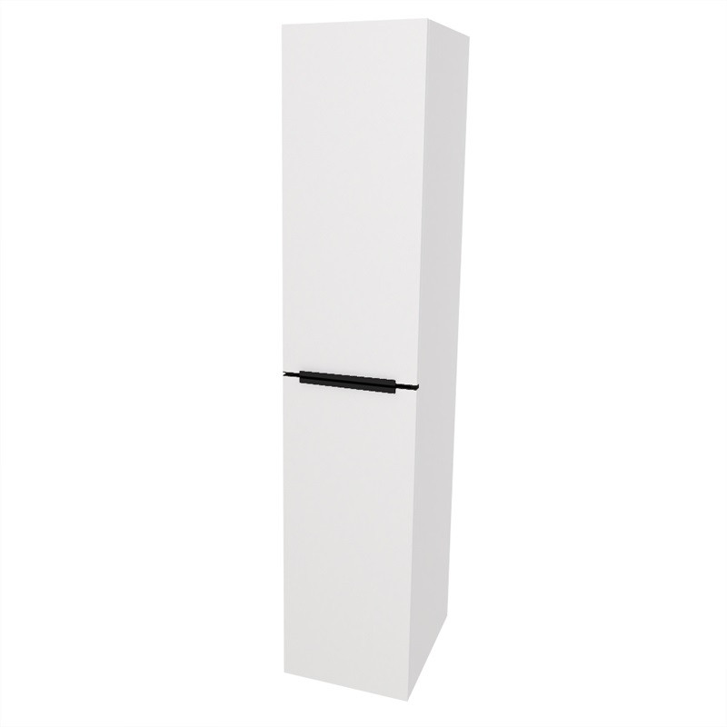 Mereo Mailo, koupelnová skříňka vysoká 170 cm, černé madlo, Multidecor, Bílá lesk perlička CN594LPBBIEL