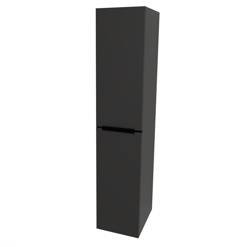 Mereo Mailo, koupelnová skříňka vysoká 170 cm, černé madlo, Multidecor, Černá Supermat CN594LPBCIPM