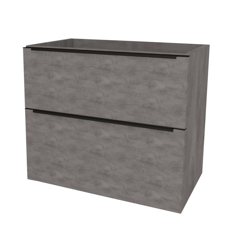 Mereo Mailo, koupelnová skříňka 81 cm, černé madlo, Multidecor, Beton tmavě šedý CN591SBBET2