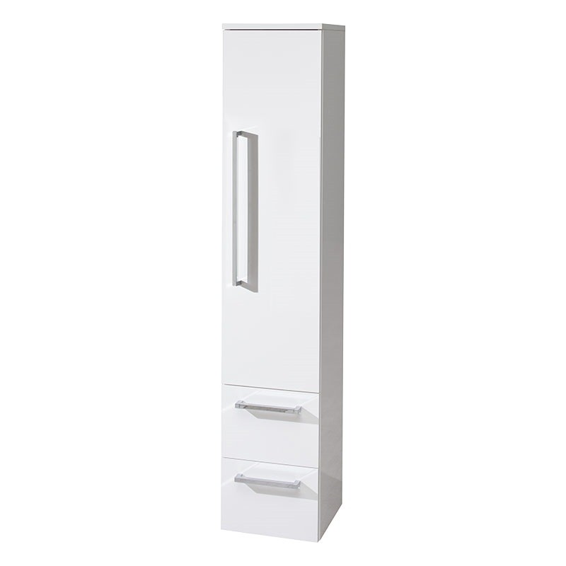 Mereo Koupelnová skříňka, závěsná bez nožiček, pravá, bílá/bílá CN668
