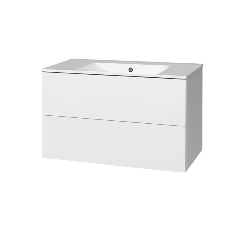 Mereo Aira, koupelnová skříňka s keramickým umyvadlem 100 cm, bílá CN712