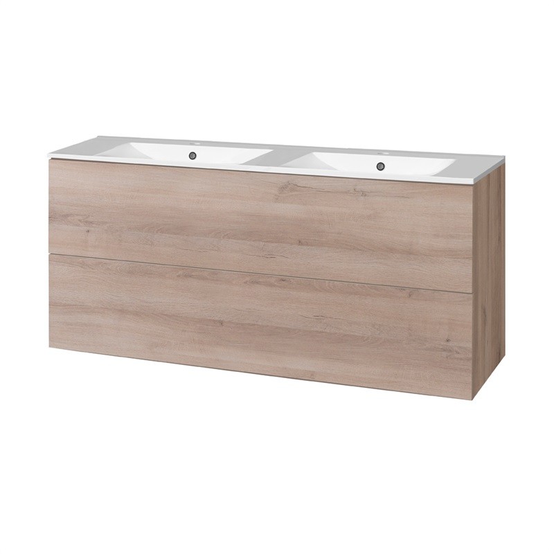Mereo Aira, koupelnová skříňka s keramickým umyvadlem 120 cm, dub CN723
