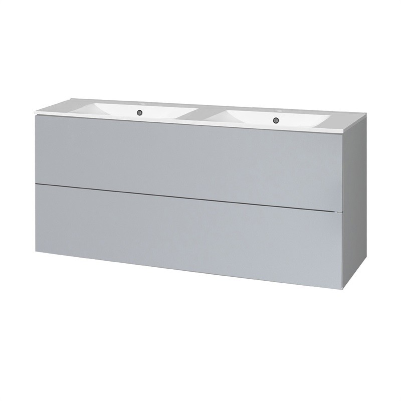 Mereo Aira, koupelnová skříňka s keramickým umyvadlem 120 cm, šedá CN733