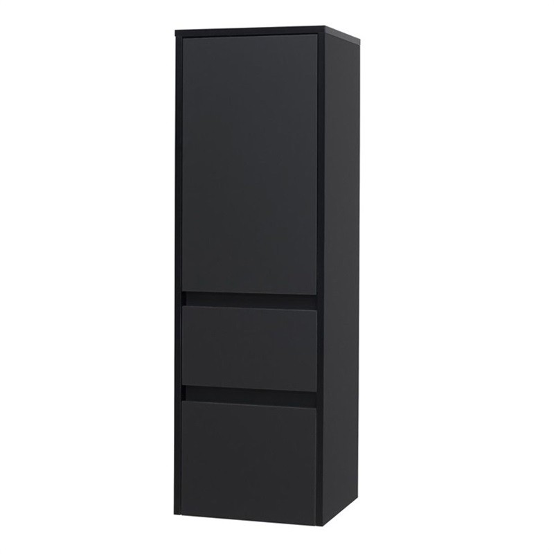 Mereo Opto, koupelnová skříňka, vysoká, levé otevírání, černá, 400x1250x360 mm CN944L