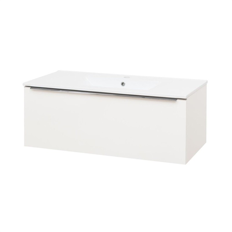Mereo Mailo, koupelnová skříňka s keramickým umyvadlem, bílá, 1 zásuvka, 1010x476x365 mm CN517